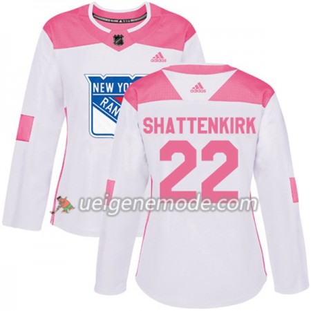 Dame Eishockey New York Rangers Trikot Kevin Shattenkirk 22 Adidas 2017-2018 Weiß Pink Fashion Authentic
